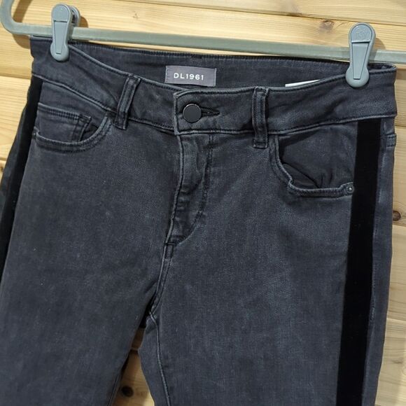 DL1961 Margaux Midrise Instasculpt Ankle Skinny Jeans Morrison Black Wash 27 - Picture 2 of 9